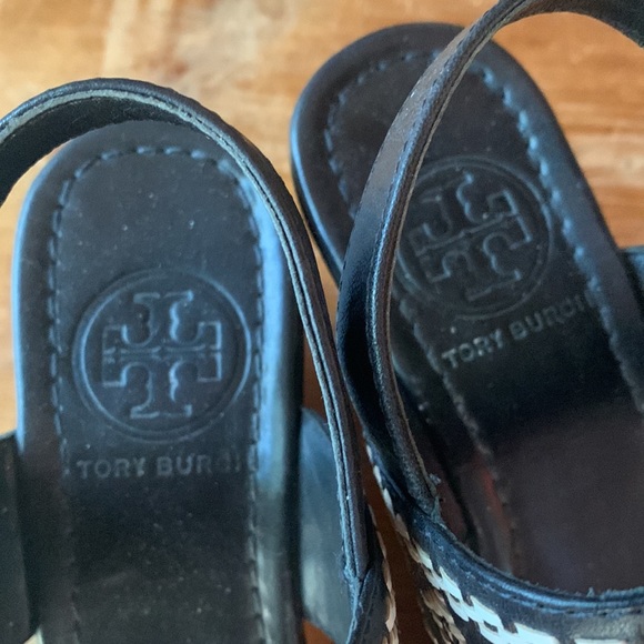 🌺 RARE Tory Burch leather wedge sandals - Picture 2 of 5